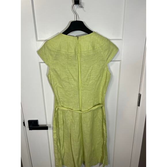 NWT Anne Klein Linen Dress Spring Green Size 4 Small Womens Knee Length Gown - Picture 6 of 8